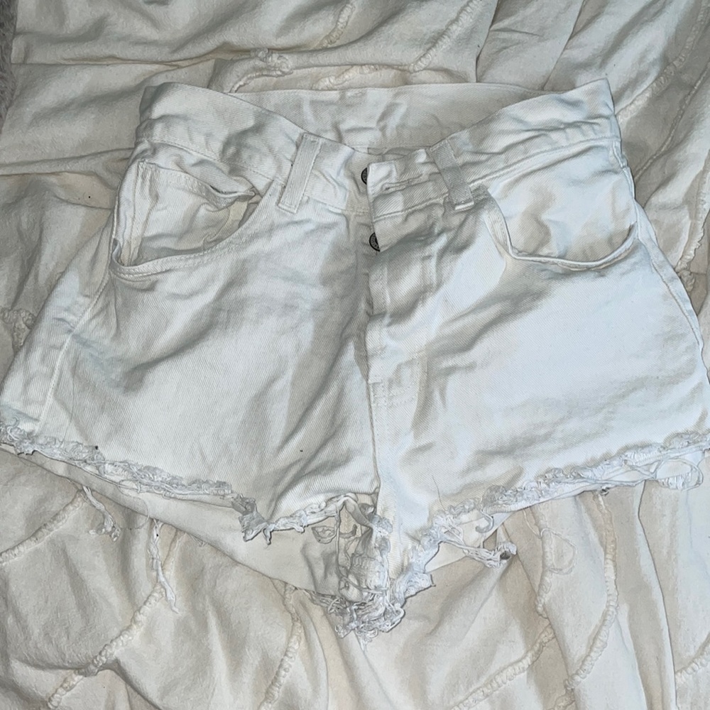 White brandy Melville jean shorts